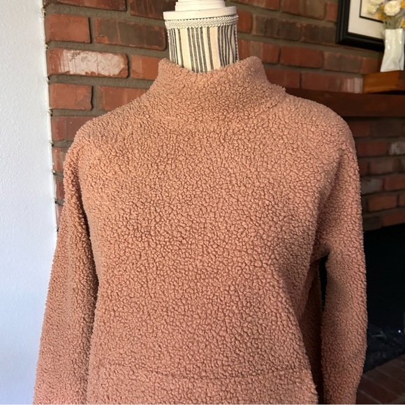 Haven Well Within Funnel Neck Pullover Teddy Sweater in Camel Sz S - Picture 3 of 8